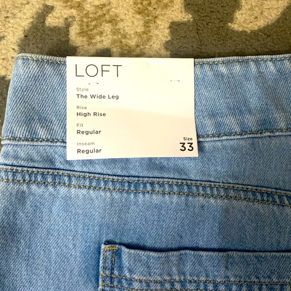 The Loft Patch Pocket High Rise Wide Leg Jeans Size 33 - Picture 8 of 16